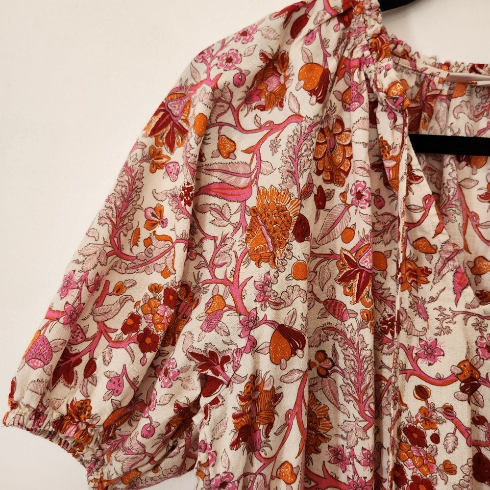 🌸Knox Rose Floral Boho Top Size Large Oversized - Picture 2 of 6